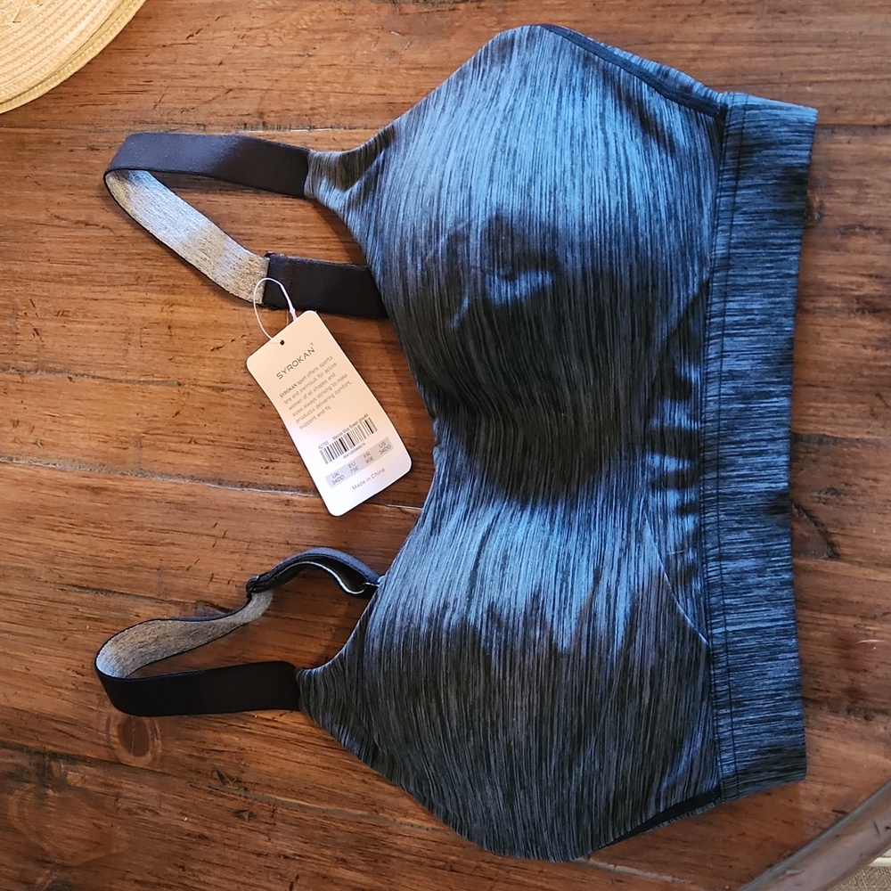 SYROKAN Women's High Impact Padded Sports Bra Full Coverage Underwire Racerback